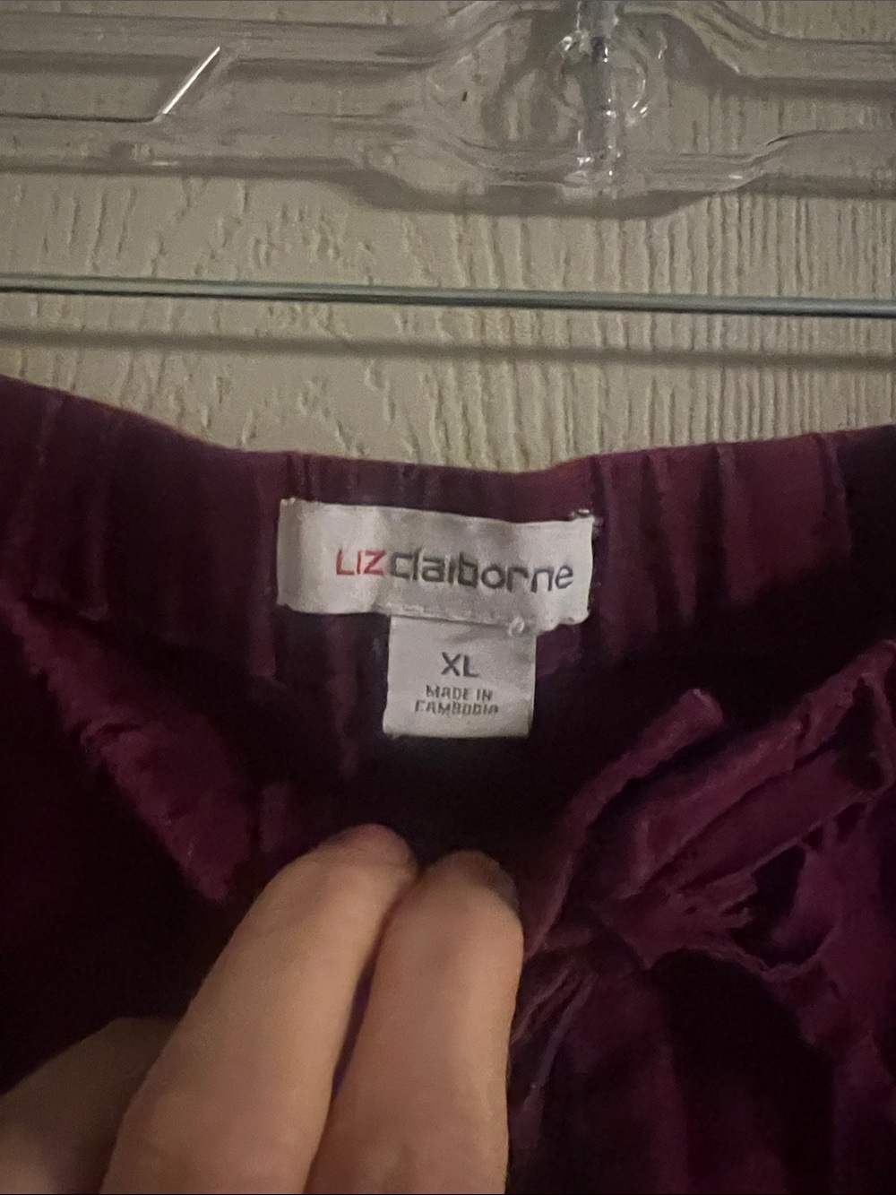 Liz Claiborne Linen-Blend Wide Leg Pants in Burgundy Size XL - Picture 3 of 5
